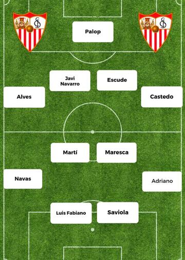 Once del Sevilla en la final de la Europa League 2006.