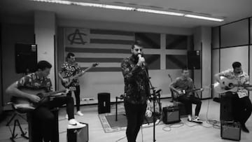 Leones músicos en la fiesta por la Supercopa