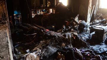 14 August 2022, Egypt, Giza: A view of the damage inside the Abu Sefein Coptic church in Giza, after a massive fire broke out during a Sunday service. At least 41 people have died and several were seriously injured after a mass fire broke out at the Coptic church. Photo: Tarek Wajeh/dpa (Photo by Tarek Wajeh/picture alliance via Getty Images)