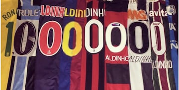 El Campeón del Mundo en 2002 lució sus playeras con el mítico '10' en redes sociales cuando logró la cifra de 10 millones de seguidores en Instagram