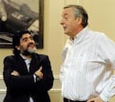 Maradona y Messi, con la familia Néstor Kirchner