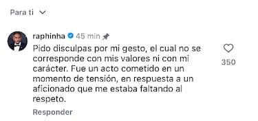 Raphinha se enfrenta a dos castigos de la UEFA