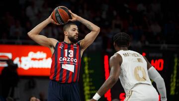 Darius Thompson, base del Cazoo Baskonia, ante el Asvel Villeurbanne en la jornada 33 de la Euroliga.