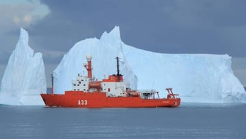 El BIO Hespérides en la Antártida.