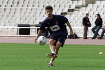 En un entrenamiento en 2002, año de su debut con el primer equipo.