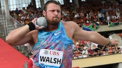 Tom Walsh compite en la prueba de lanzamiento de peso durante el mitin de la Diamond League en Lausana.