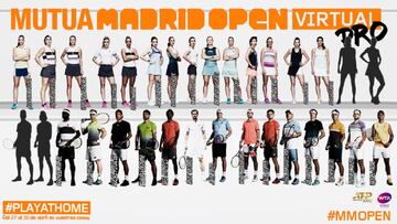 Imagen de los participantes confirmados en el Mutua Madrid Open Virtual Pro.