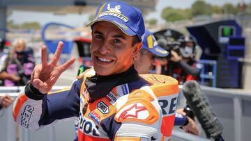 Márquez celebra su tercero en la Q2.