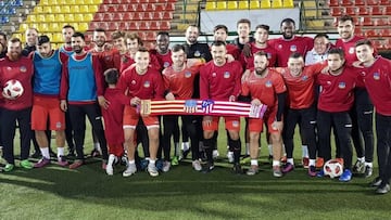 El Sant Andreu ayer, antes de viajar a Madrid para medirse al Atl&eacute;tico.