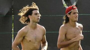 <b>CUERPAZOS. </b>Nadal y Feliciano, en I. Wells.