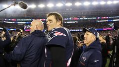 In this file photo taken on January 2, 2018 Tom Brady #12 of the New England Patriots celebrates after winning the AFC Championship Game against the Jacksonville Jaguars at Gillette Stadium  in Foxborough, Massachusetts.   
 New England Patriots owner Rob