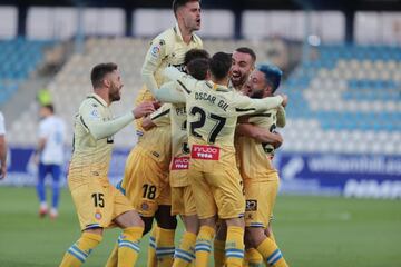 La alegría del Espanyol tras el 0-2.