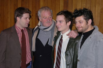 Sean Astin, Bernard Hill, Elijah Wood and Andy Serkis (Photo by Theo Wargo/WireImage)