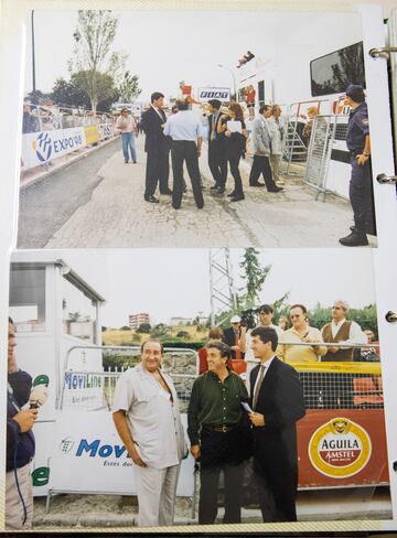 Jesús Gil y Antic en la imagen inferior, durante una etapa de la Vuelta en Los Ángeles de San Rafael.