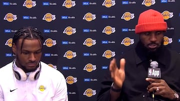 LeBron James emotional as son Bronny makes history with first NBA basket for Lakers