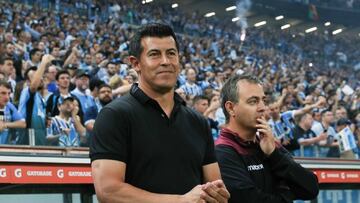 Jorge Almir&oacute;n en la final de la Copa Libertadores entre Gremio y Lan&uacute;s