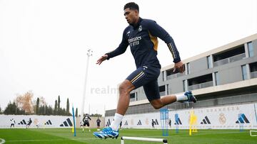 Jude Bellingham, en el entrenamiento del Real Madrid.