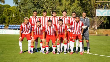 Alineación del Almería ante el Al Jazira.