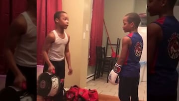 El inspirador entrenamiento de boxeo de estos hermanos en la cuarentena