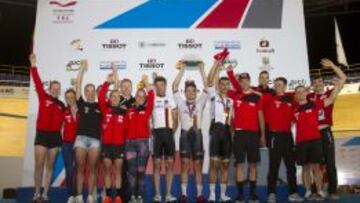 Alemania celebra el campeonato de la primera parada del Mundial de Ciclismo en Pista.