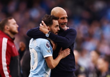 Guardiola se derrumba con Bernardo Silva