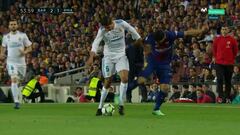Hubo penalti de Jordi Alba a Marcelo en el minuto 75