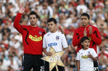 El delantero (a la izquierda) durante la presentación de la Noche Alba 2009.