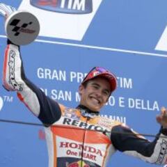 Triunfo de Márquez y Rossi es más líder tras caerse Lorenzo