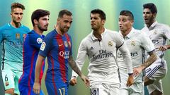 Denis Su&aacute;rez, Andr&eacute; Gomes, Alc&aacute;cer, Morata, James y Asensio.