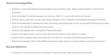 Nuevas vacantes en Santa Monica: “debe tener conocimientos de God of War”