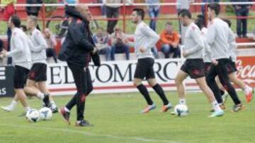 Abelardo, en el entrenamiento.