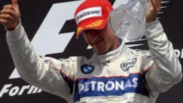 Robert Kubica en el podio del Gran Premio de Canadá