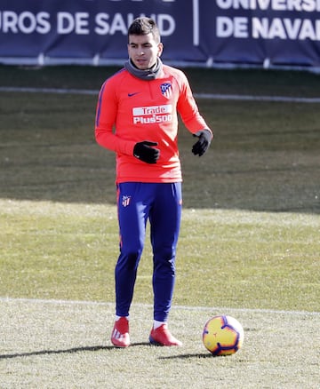 Correa durante el entrenamiento.