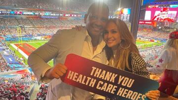 Jennifer Lopez y Alex Rodr&iacute;guez en el Super Bowl LV, Florida.