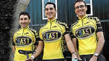 <B>TRÍO DE ASES.</b> Escartín (3º en 1999), Casero (5º en 1999 y ganador de la Vuelta 2001) y Zülle (2º en 1995 y 1999) no estarán en el Tour.