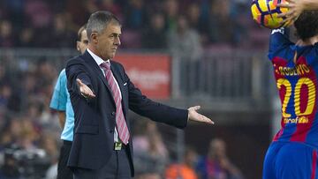 Lucas Alcaraz, en el Camp Nou.