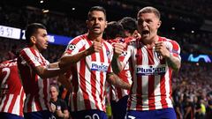 Trippier celebra en el Metropolitano el gol de Herrera a la Juventus.