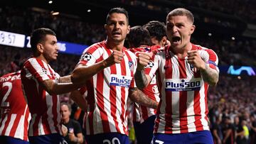 Trippier celebra en el Metropolitano el gol de Herrera a la Juventus.