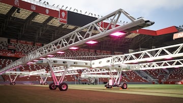 10-02-25. LAS LÁMPARAS SOLARES, TRABAJANDO SOBRE EL CÉSPED DE EL MOLINÓN