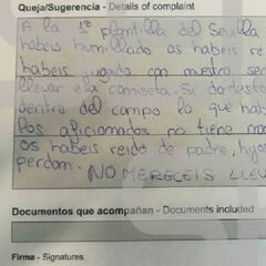 La hoja de reclamaciones de un socio del Sevilla por la Copa