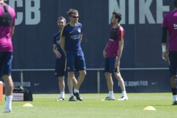 Entrenamiento del Barcelona previo a la gran final de la Copa del Rey que disputará este domingo en el Vicente Calderón (21.30 h.) frente al Sevilla.