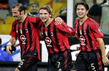 Pancaro, Shevchenko y Costacurta.