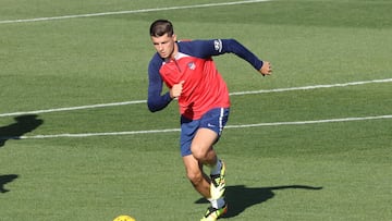 Morata, en la sesión del Atlético. Paulista, esguince.