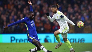 Soccer Football - Premier League - Chelsea v Leeds United - Stamford Bridge, London, Britain - December 11, 2021 Chelsea's Antonio Rudiger in action with Leeds United's Tyler Roberts Action Images via Reuters/David Klein EDITORIAL USE ONLY. No u