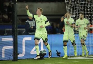 0-1. De Bruyne celebró el primer tanto.