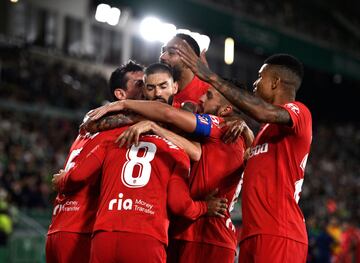 0-2. Rodrigo de Paul celebra el segundo gol.