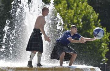 Los seguidores de Escocia en Trafalgar Square