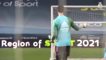 Courtois auditions for role as Real Madrid's free-kick taker
