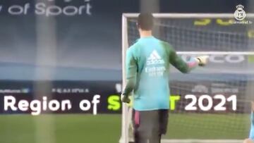 ¡Tiembla Ramos! Courtois hace esto en el entrenamiento y en las redes enloquecen