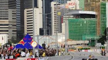<b>ESPECTÁCULO. </b>Jaime provocó el delirio con el Red Bull en Hong Kong.